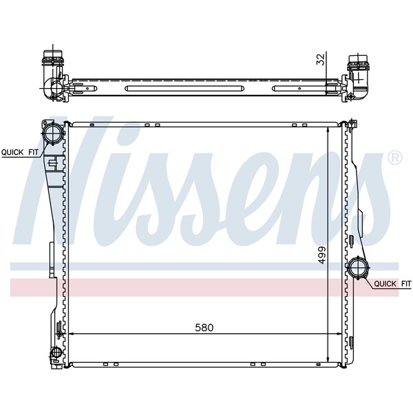 Nissen Nissens Radiator, 60803A 60803A - main